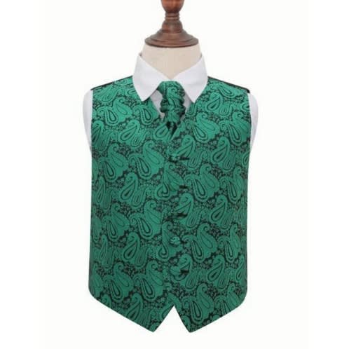 Paisley Floral Waistcoat With Hanky Set - Green