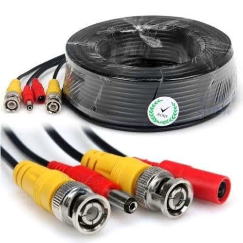 50m Bnc Video Power Cable For Cctv Camera Dvr Security System
