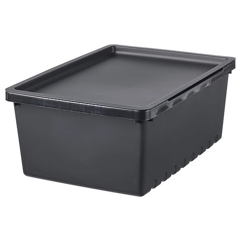 Uppsnofsad Storage Box With Lid - 35x25x14cm - 9l - Black