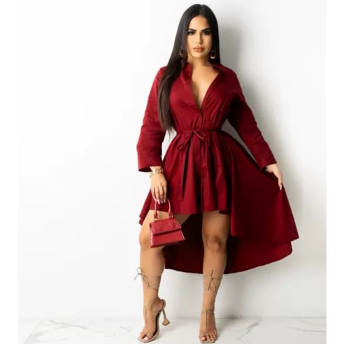 Shirt Dress - Wine