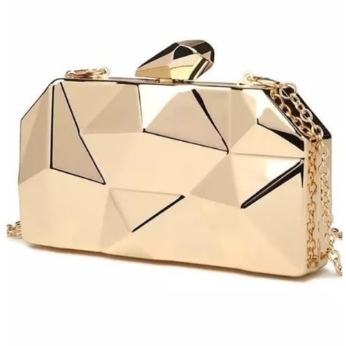 Fashion Front Unique Clutch Purse - Gold