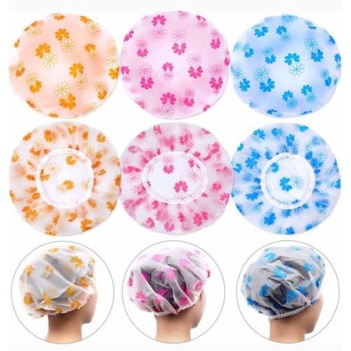 Shower Caps For Rain And Bath - 6 Pieces