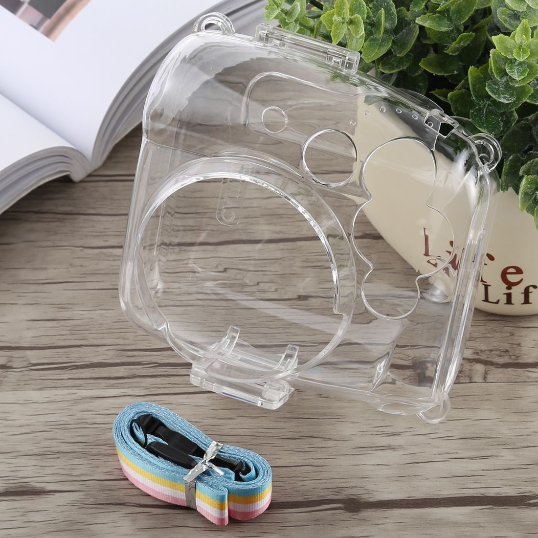 Protective Crystal Shell Case With Strap For FUJIFILM Instax Mini 9 / Mini 8+ / Mini 8 (Transparent)
