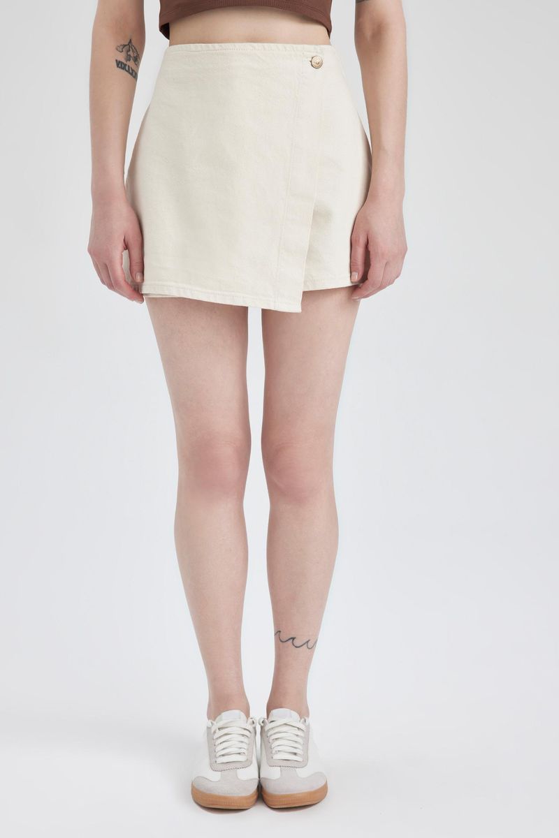 Woman Special Collection Denim Short - Ecru