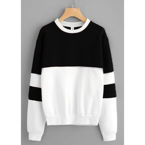 Eml Cotton Patched Sweatshirt - Black & White