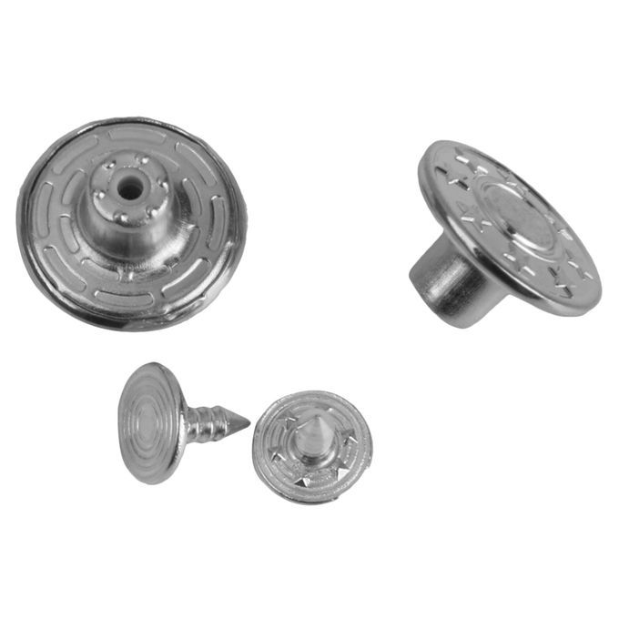 50Pcs NO-SEW Hammer On Metal Jeans Pants Buttons Rivet Studs DIY