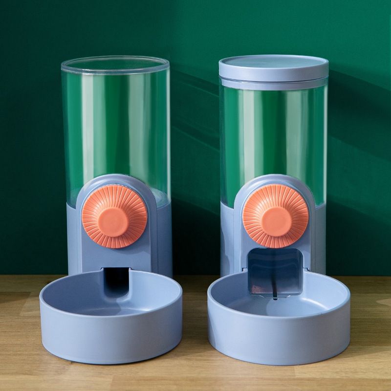 Pet Drinking Fountain Hanging Cage Feeder, Style: Drinking Water+Feeder (Purple)