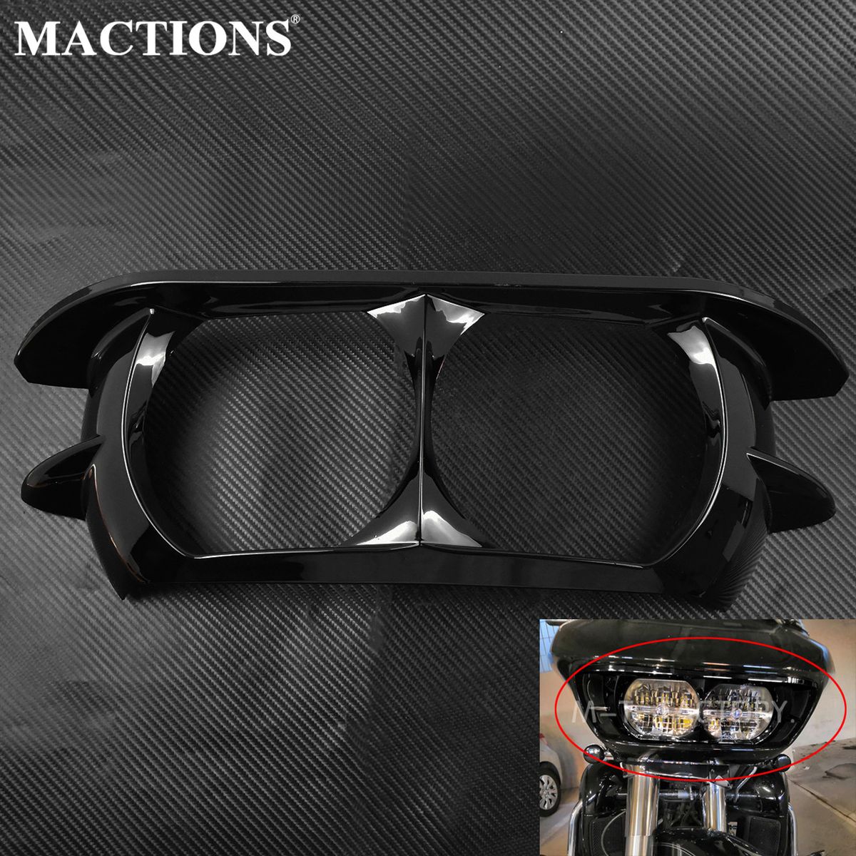 Dual Headlight Fairing Trim Bezel Scowl Headlamp Cover For