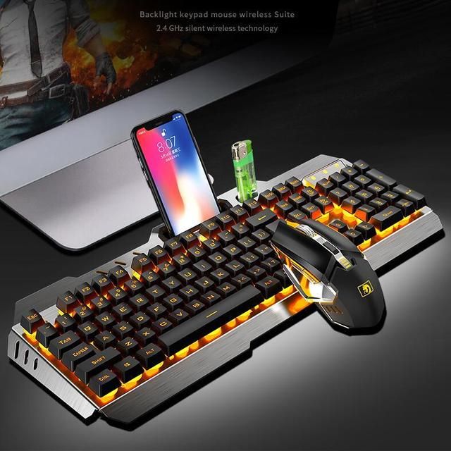 Wireless Mechanical Keyboard Mouse Game Set Rechargeable