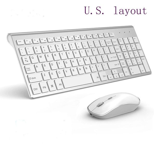 Wireless Keyboard And Mouse Rechargeable Full Size 2400 Dpi