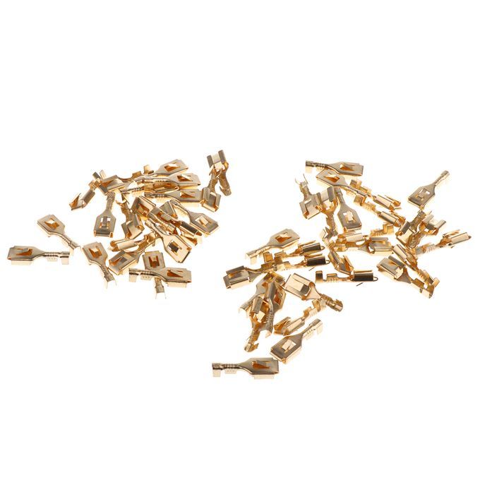 50X Female Spade Quick   Terminals 6.3mm Connector Non Insulated
