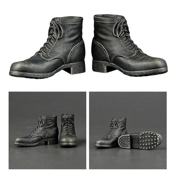1:6 Scale Plastic WWII German Soldier Combat Boot For 12inch Action A