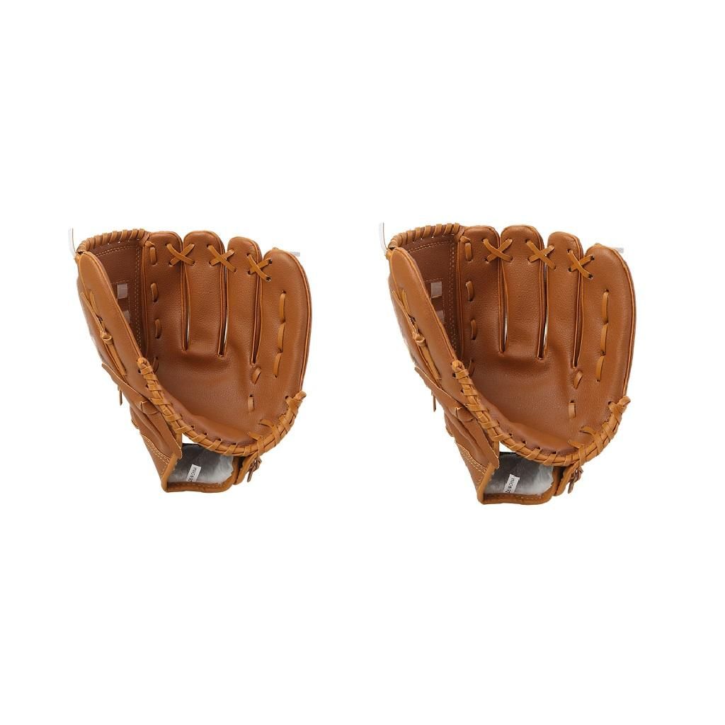 2x Baseball Glove Softball Gloves Right Hand Throw For