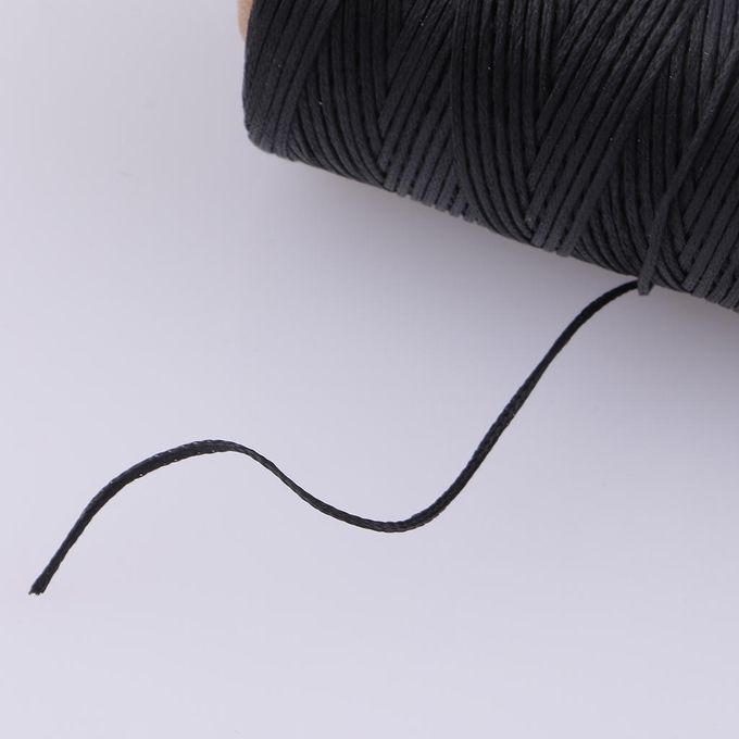 260M 0.8mm Leather Sewing Waxed Thread Hand DIY Stitching Cord Black