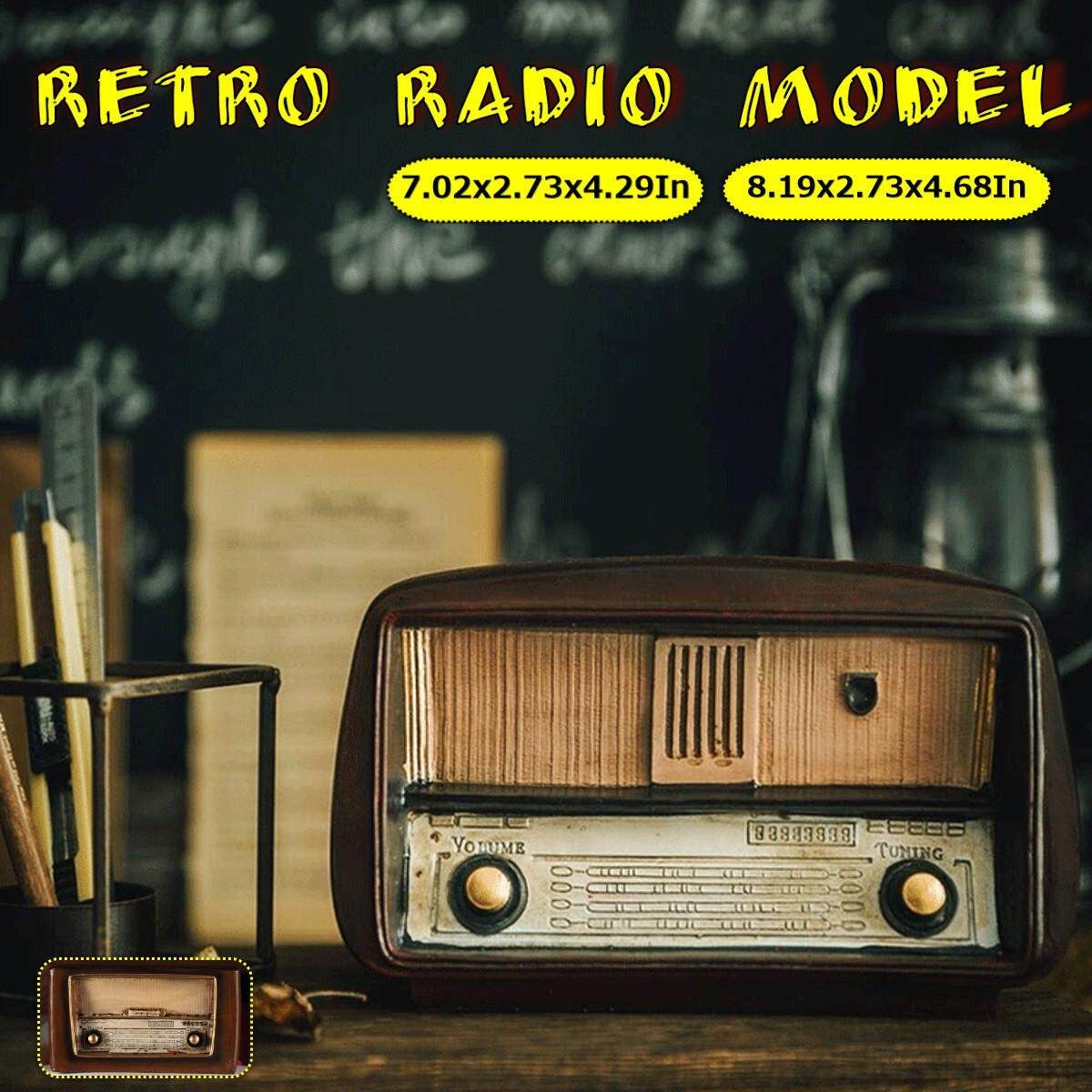 Vintage Radio Model Retro Style Nostalgic Ornaments Home Decor Bar Christmas Decorations Antique Gift Large