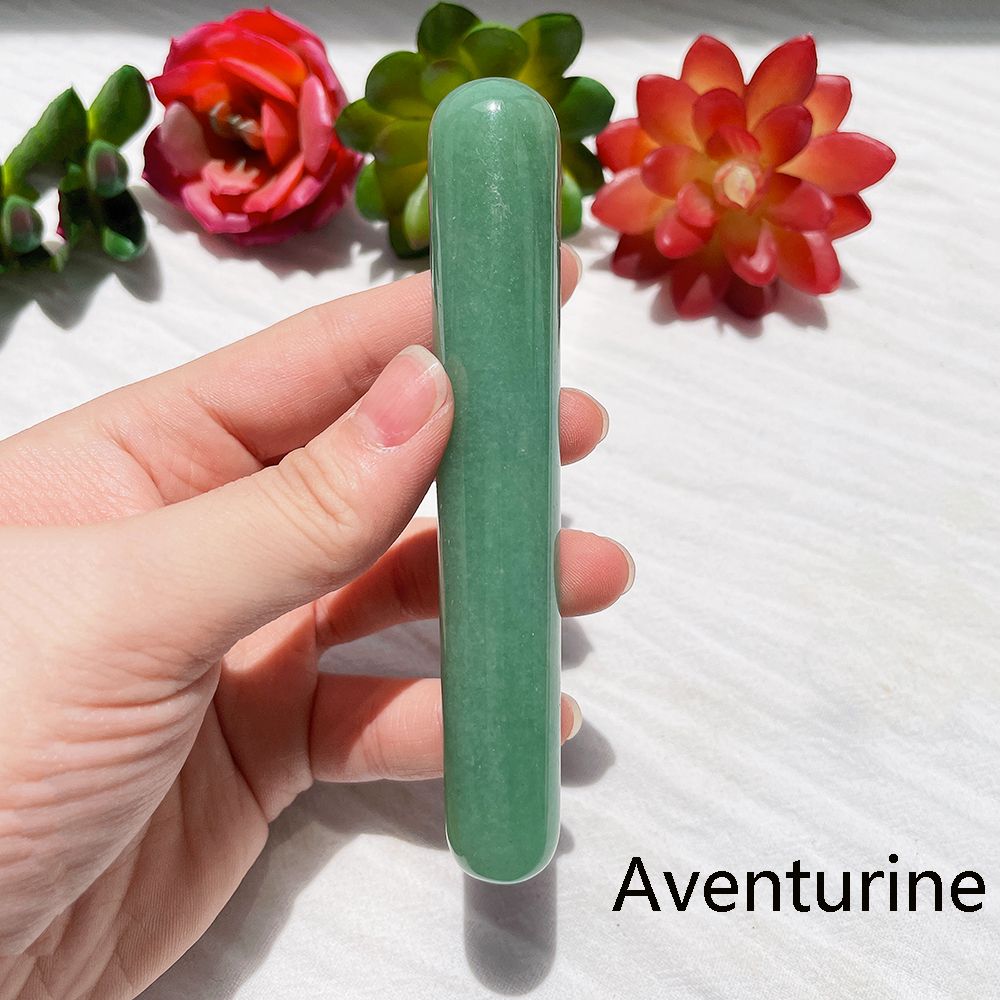 1pc Natural Crystal Stone Body Massage Yoni Wand Healing Rose Quartz Obsidian Faciaua Sha Sing