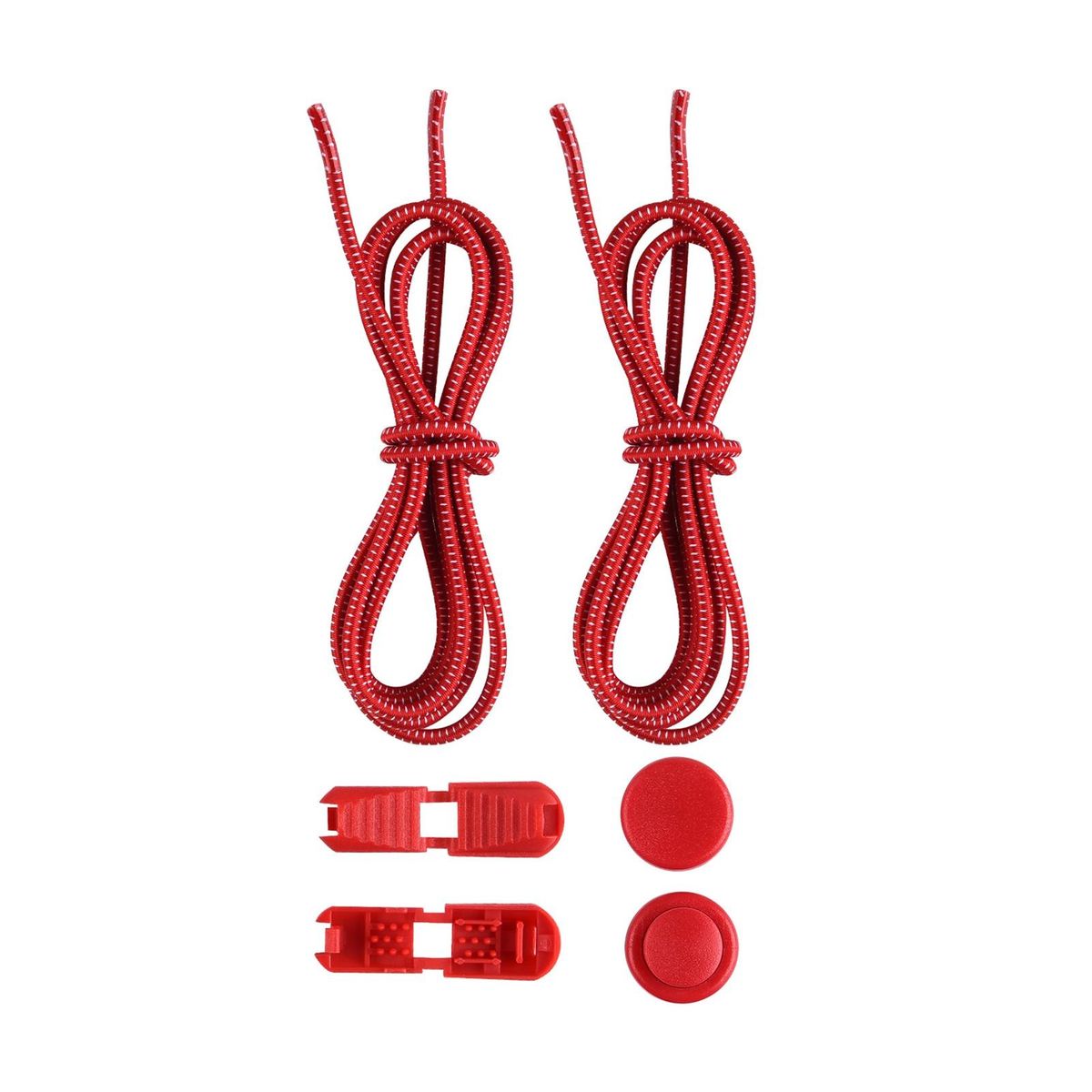 1 Set Tieless Shoelaces Elderly Children No Tie Shoes Strings Red