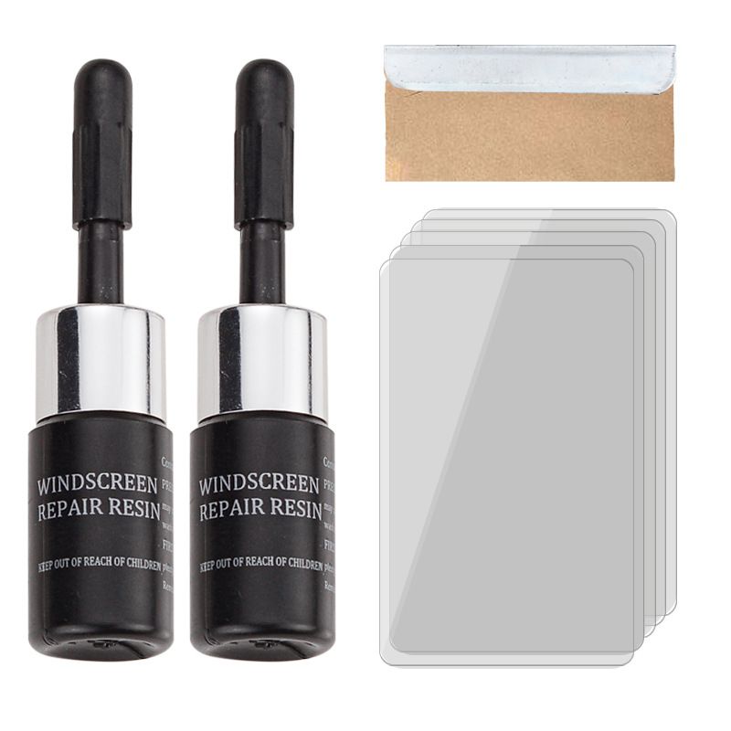 Car Windshield Repair Tool-Black 2 Repair Fluid + Tools