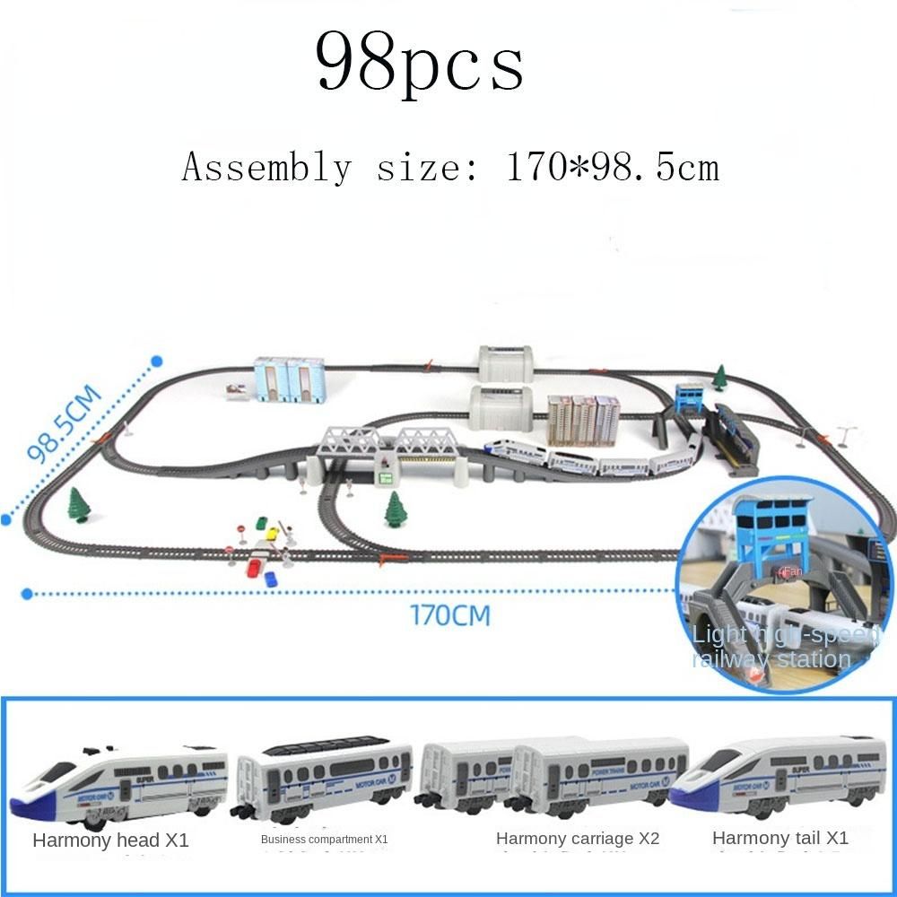 Electric Train High Speed Train Model Railway TraHarmony Rail Toy Car  Assemble DIY Set Children Christmas Gift Toy for Boy