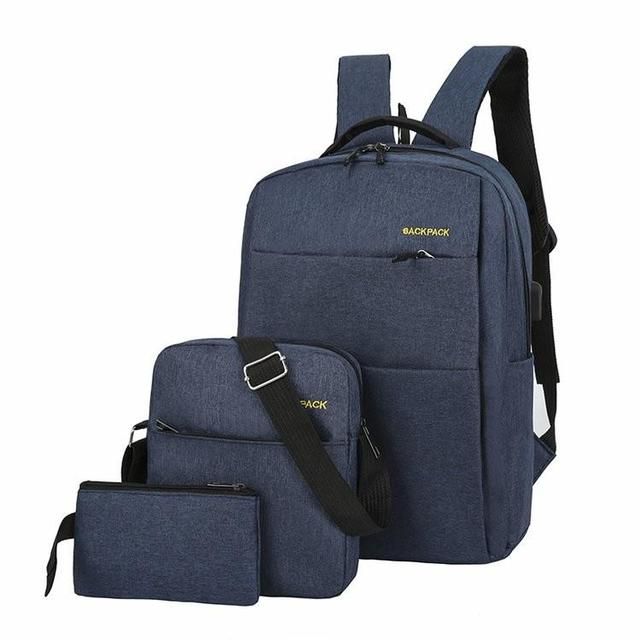 3 Pcs Nylon School Backpack Sport Backbag Shoulder Bags