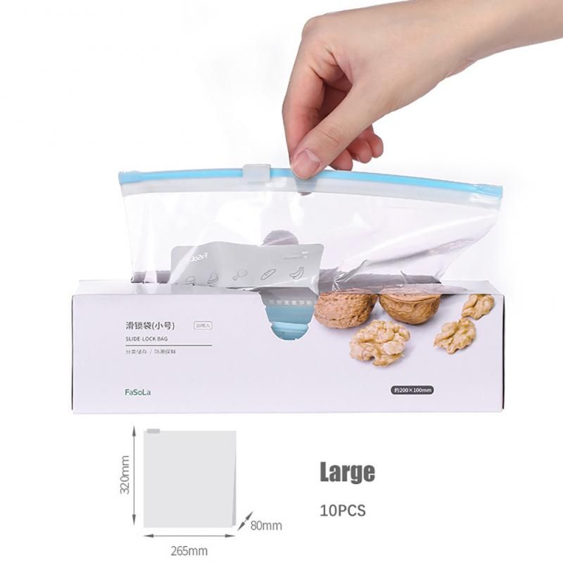 Thick Clear Zip Lock Storage Bags Transparent Plastic Zip Package Multi Purpose Food-10pcs L 01