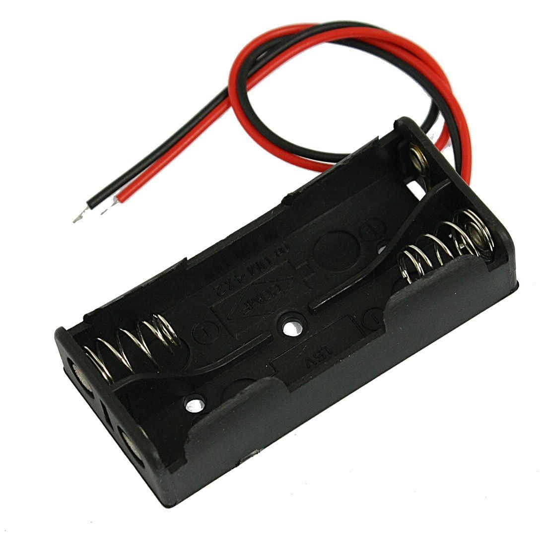 Black Plastic Battery Case Holder Wire 2 X 1.5V