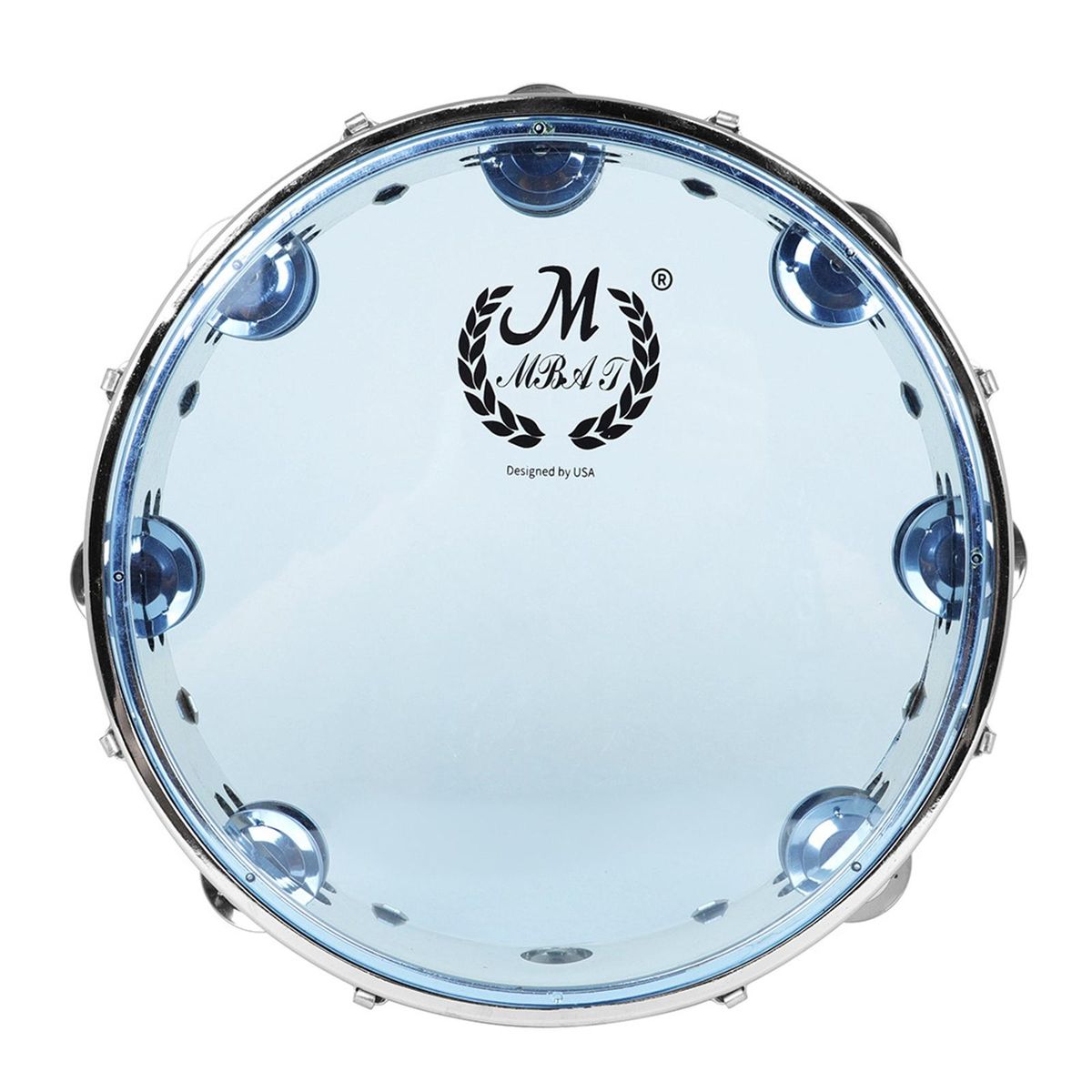 Tambourine Bright Crisp Double Row Capoeira For Kids 10inch Blue