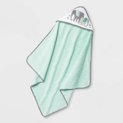 Elephant Design Hooded Towel Mint Green