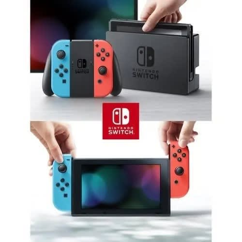 Nintendo Switch Console With Neon Blue & Neon Red Joy-con
