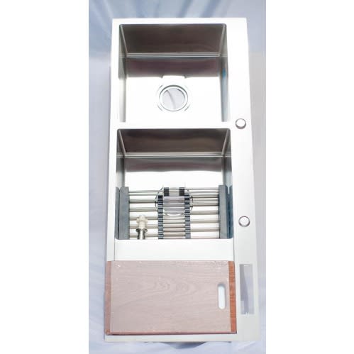 Kitchen Stainless steel Antirust Sink With Tray - Silver