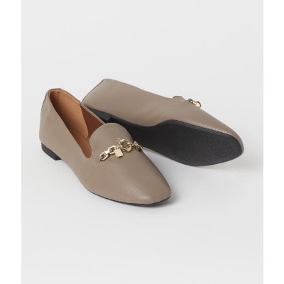 Taupe Buckle Loafers