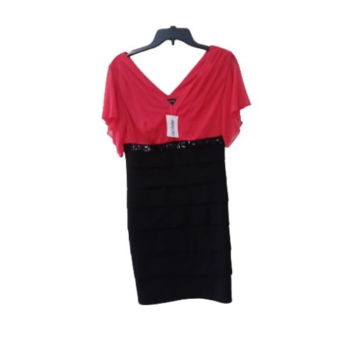 Young Short Dress- Peach & Black
