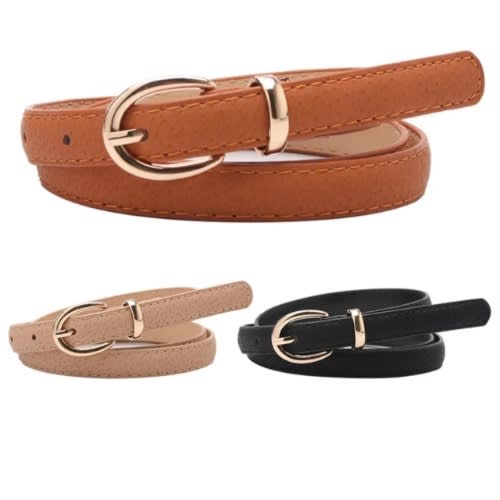 Set Of 3 Ladies Belts  - Black - Brown And Nude