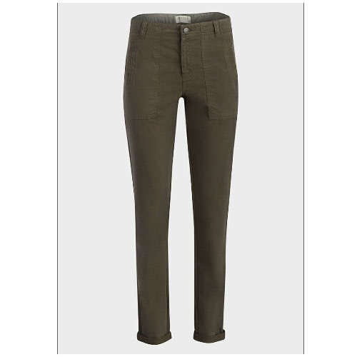 Ladies Turn Up Cuff Chino Trouser - Hunger  Green