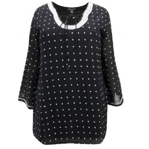 Embellished Spotted Chiffon Tunic