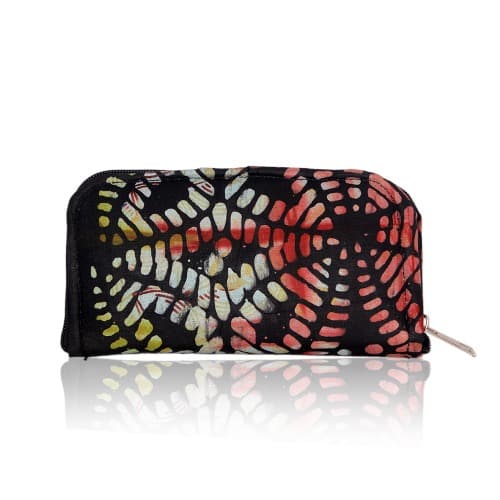 Women's Print Adire Two Fold  Long Zipper Wallet