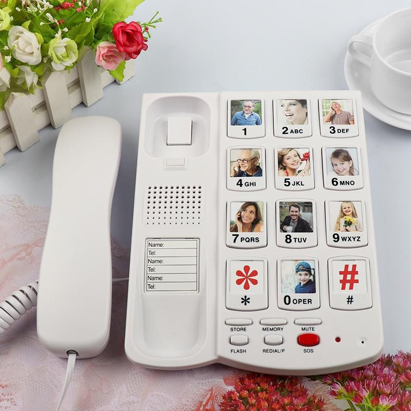 CHEETACT-258 Elderly Telephone Big Button Landline Big Ringtone Landline Phone Special Fixed Landline for the Elderly
