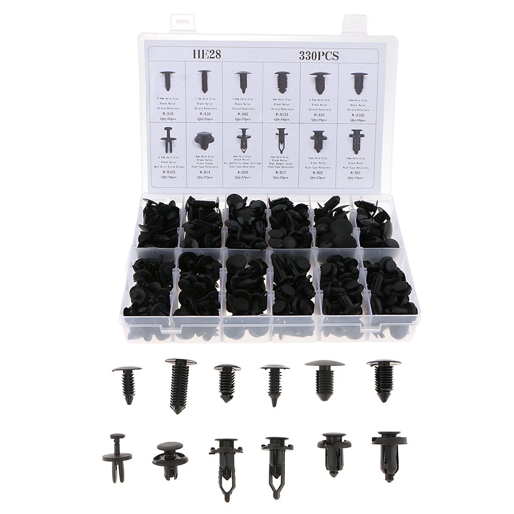 330PCS Push Pin Rivet Retainer Trim Moulding Clips For Toyota Honda