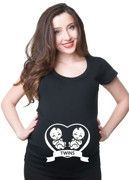2021 Funny Maternity T-shirt Cute Comfortable Pregnancy T-shirt Twins Pregnancy