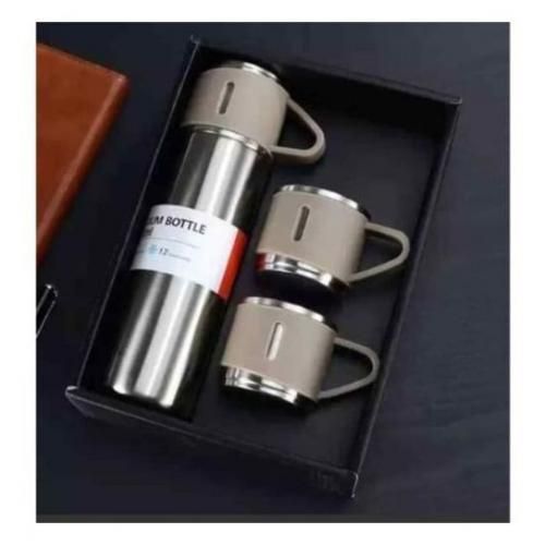 VACUUM FLASK SET 500ml 12Hours Hot/Cold With Extra 2 Cups