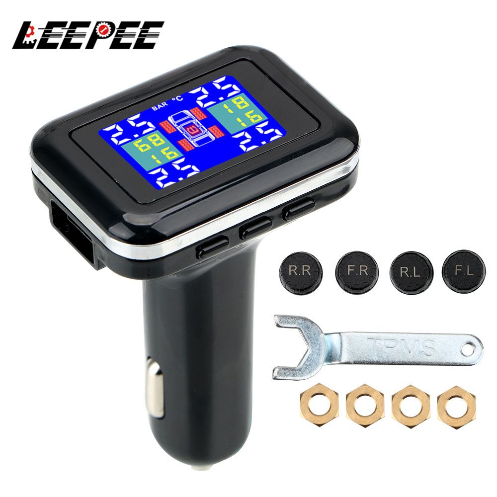 Tpms Car Tire Pressure Alarm Monitor System Lcd Display 4