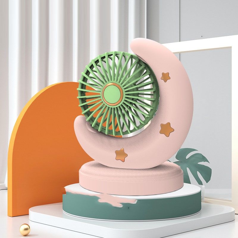 Portable Moon Mini Fan Bedroom Bedside Desktop USB Fan