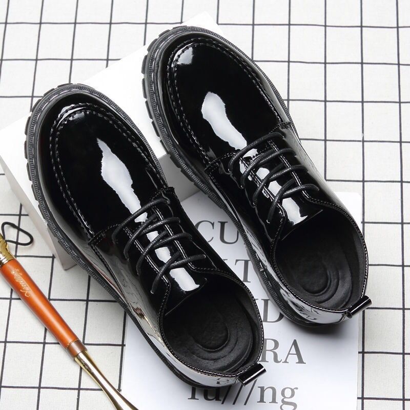 Korean Fashion Men's Shoes British Suit Heightened Black Men's Casual Shoes