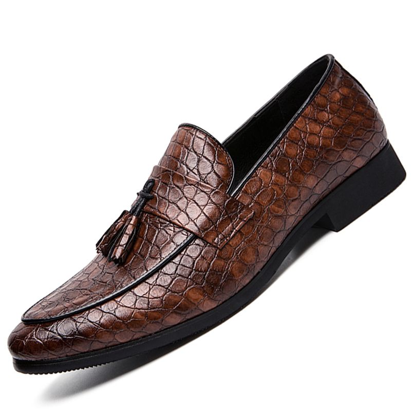 EUR Size 38-47 Men Dress Shoes Luxury Handmade Party Wedding Leather Shoes Formal Oxford Shoe Brown