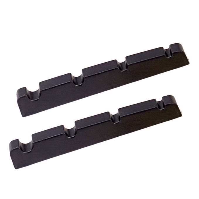 2pcs Electric Bass Slotted Curved Nut 4 String Instrument Parts Black