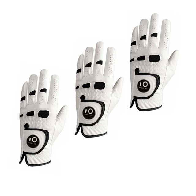 3 Pcs Soft Comfortable Leather Mens Golf Glove Left Hand Ml