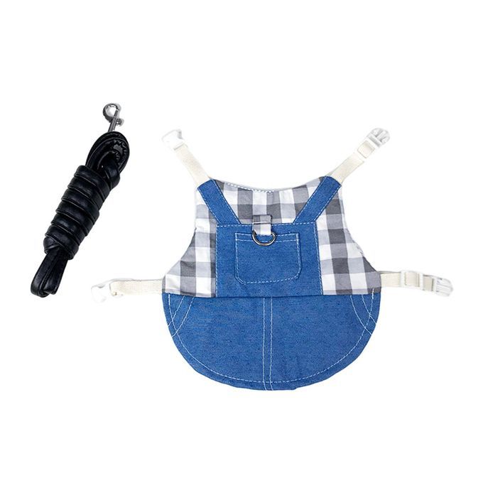 Rabbit Vest Harness Adjustable Soft Jacket Coat For Kitten L Gray