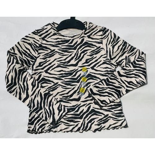 Zebra Strip Girls Longsleeve Tee