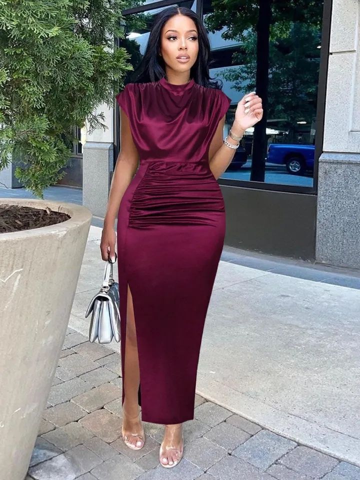 Women Maxi Dress- Wine