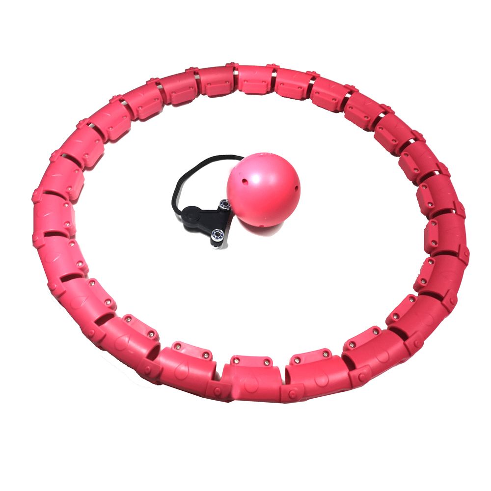 Smart Weighted Sport Hoop Abdominal Waist Fitness Hoops Detachable 24 Knots 28 Knots-32 Knots Pink